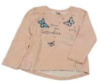 Světlerůžová mikina s motýlky Topolino