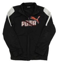 Černá sportovní funkční propínací mikina s logem Puma