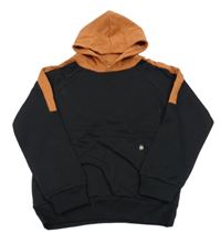 Černo-hnědá mikina s kapucí 