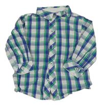 Bílo-zeleno-modrá kostkovaná košile C&A