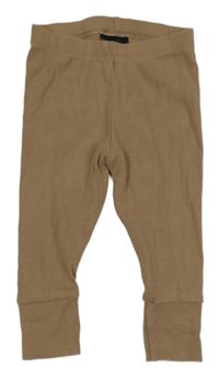 Hnědé lehké žebrované tepláky H&M