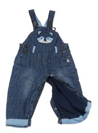 Tmavomodré podšité laclové rifle s medvědem 