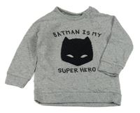 Šedá melírovaná mikina s Batmanem George