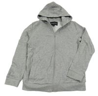 Šedá melírovaná propínací mikina s kapucí Manguun