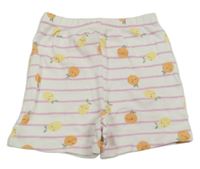 Bílo-růžové pruhované kraťasy s citrony George