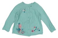 Světlemodrý propínací lehký svetr s mořským koníkem Tu