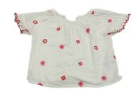 Bílá tunika s růžovými výšivkami Primark