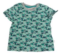 Šedo-zelené vzorované tričko s velrybami Liegelind