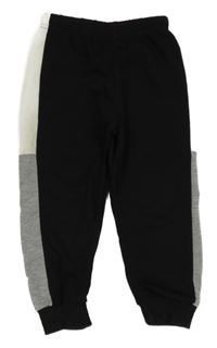 Černé lehké tepláky s bílo-šedým pruhem 