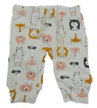 Bílé lehké tepláky se zvířátky 