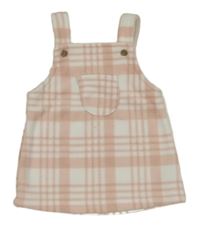 Růžovo-bílé kostkované fleecové laclové šaty George