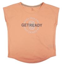 Neonově meruňkové sportovní tričko s nápisem H&M