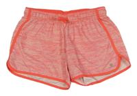 Červeno-růžové melírované sportovní kraťasy Decathlon