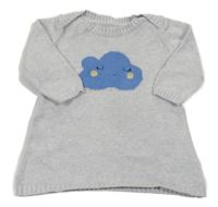 Světlešedé pletené šaty s mrakem Primark