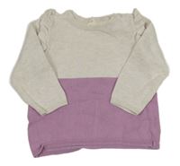 Smetanovo-lila svetr s volánky H&M