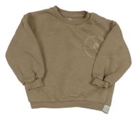 Hnědá mikina s potiskem a nápisy F&F