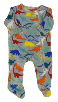 Šedo-barevný plyšový overal s diny Next