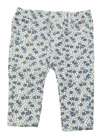 Bílo-modré květované tregíny H&M