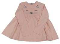 Růžová tunika s čumákem a flitry