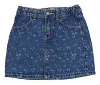 Tmavomodrá květovaná riflová sukně Kiabi