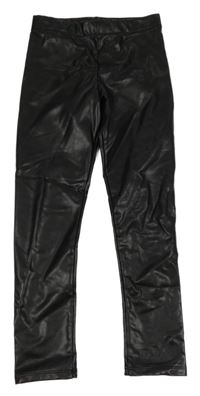 Černé koženkové legíny H&M