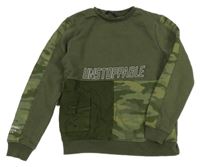 Khaki mikina s army prvky a nápisem George