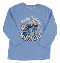 Modré fleecové pyžamové triko se Stitchem Primark