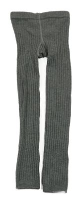 Šedé žebrované punčocháčové legíny H&M