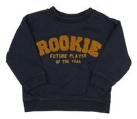 Tmavomodrá mikina s nápisem Mango