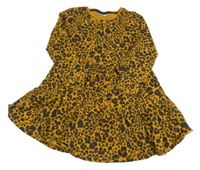 Medovo-tmavošedo-hnědé šaty s leopardím vzorem Matalan
