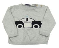 Světlešedý svetr s autem Lupilu