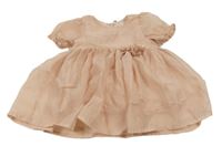 Starorůžové tylové šaty s 3D květy H&M