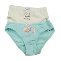 2set - 2x kalhotky - bílé s kočičkou + světlemodré - Tlapková Patrola 