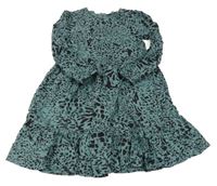 Zeleno-černé šaty s leopardím vzorem 