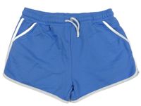 Světlemodro-bílé teplákové kraťasy