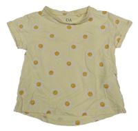 Světležluté květované tričko C&A