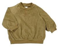 Hnědá žebrovaná sametová mikina H&M