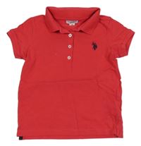 Jahodové polo tričko s logem U.S Polo assn.