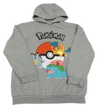 Šedá mikina s kapucí - Pokémon 