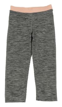 Šedo-růžové melírované sportovní crop legíny H&M