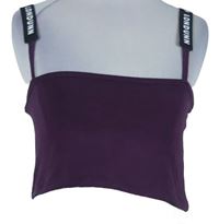 Dámský fialový crop top s nápisy MissGuided 