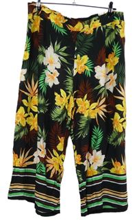Dámské černé květované culottes kalhoty George 
