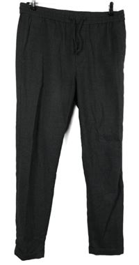 Pánské tmavošedé slim fit vlněné kalhoty H&M