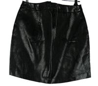 Dámská černá vzorovaná koženková sukně New Look 