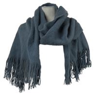Dámská tmavošedá šála s třásněmi 