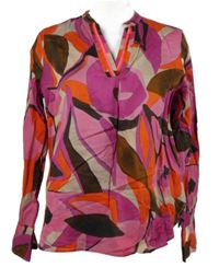 Dámská červeno-růžová vzorovaná halenka Emily van Den Bergh