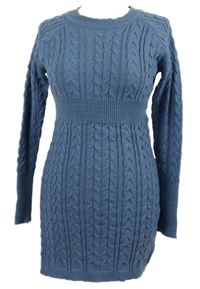 Dámské světlemodré vzorované svetrové šaty Shein 