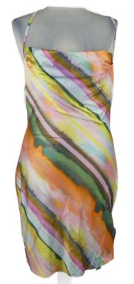 Nové - Dámské barevně pruhované saténové šaty MissGuided 