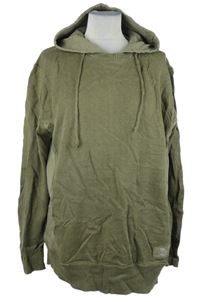 Nové - Pánský khaki svetr s kapucí Next 