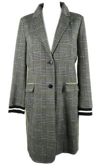 Dámský černo-bílý kostkovaný kabát Catnoir 